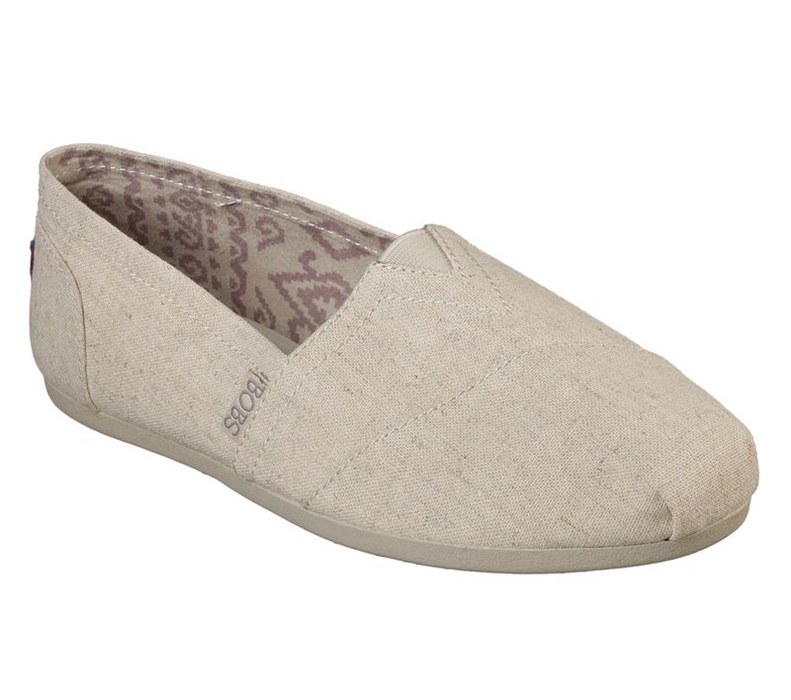 Skechers Bobs Plush - Best Wishes - Womens Flats Shoes Beige [AU-HV4984]